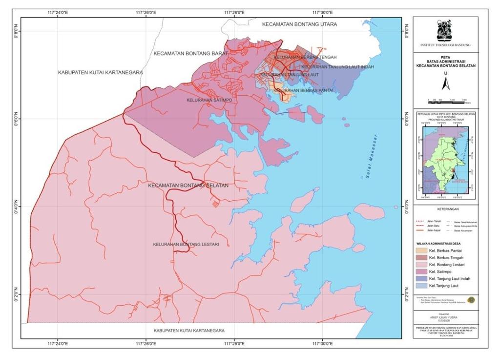 Indonesian Journal Of Geospatial Vol. 1, No. 2, 2013 59 2. Metodologi Gambar 1. Kecamatan Bontang Selatan (BPN, 2012) Adapun metodologi yang digunakan pada penelitian ini adalah: a.