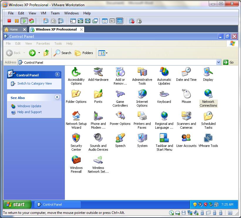 Setelah masuk ke OS virtual yaitu Windows XP, langkah