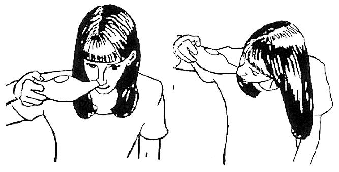 5. Posisikan spuit lurus terhadap lubang hidung (jangan menekan bagian tengah dan septum hidung) dan mulut terbuka. 6.