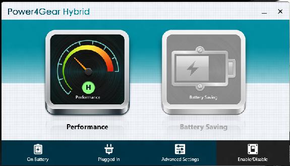 Fitur Power4Gear Hybrid Gunakan Mode hemat daya pada Power4Gear untuk mengoptimalkan performa PC Notebook Anda.