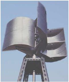 17 Gambar 2.7 Turbin angin Savonius [1] Koefisien hambat permukaan cekung lebih besar dari pada permukaan cembung.