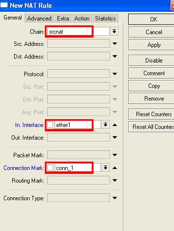 In Interface : Eth 1 (interface jaringan local) Connection