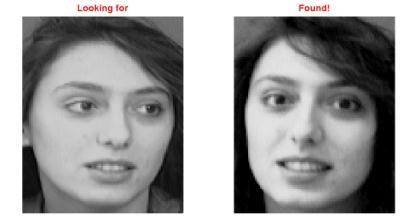 Gambar 5. Ilustrasi tiga citra wajah pada ruang wajah mengunakan dua eigenfaces dan [2] 2.