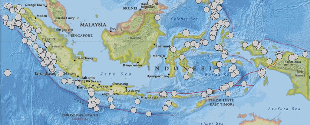 Kegempaan Indonesia: 1990-1 Des 2004 Kerugian