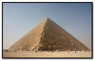 233 Piramida tersebut mempunyai tinggi dengan alas berbentuk persegi yang panjang sisinya. Dapatkah kalian menghitung volume batu yang digunakan untuk membuat piramida tersebut?