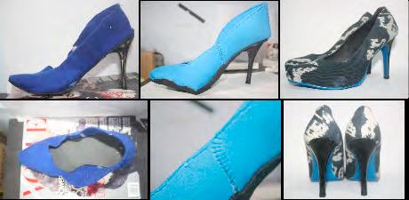Proses Pembuatan Sepatu Jenis sepatu wanita yang akan didesain adalah lima pasang sepatu dengan dua sepatu jenis flat, satu jenis ankle strap, satu jenis ankle boot, dan satu jenis pump.