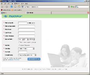 (www.multiply.com) Mendaftar/Membuat akun di multiply Untuk membuat akun, langsung saja kita ketikkan di addres bar, www.multiply.com akan tampil seperti ini.