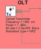 8, Optical Transmitter berfungsi sebagai pengirim sinyal LED, dan pengganti OLT dalam keadaan sesungguhnya. Gambar 3.5 Optical Transmitter 2) Optical Receiver Dapat dilihat pada gambar 3.