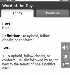 3. Tap pada opsi Word of the Day untuk menampilkan definisi dari kata yang dimaksudkan.