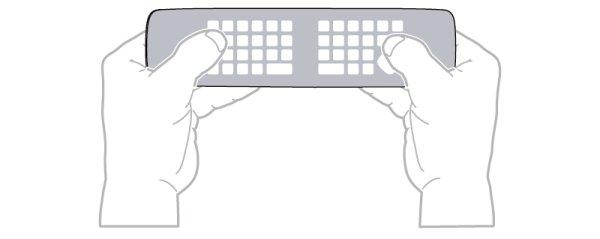 Tahan remote control dengan kedua tangan dan ketik dengan kedua ibu jari. 4 - LIST Untuk membuka atau menutup daftar saluran.