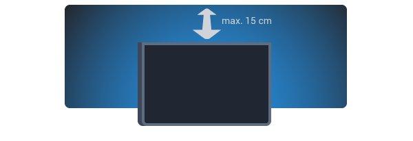 Atur posisi jarak TV hingga sejauh 15 cm dari dinding. Jarak ideal untuk menonton TV adalah 3 kali ukuran layar diagonal. Ketika duduk, mata Anda sebaiknya sejajar dengan bagian tengah layar.