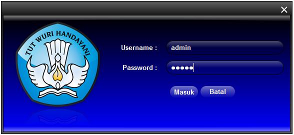 Form login digunakan sebagai halaman masuk Admin ke menu utama.