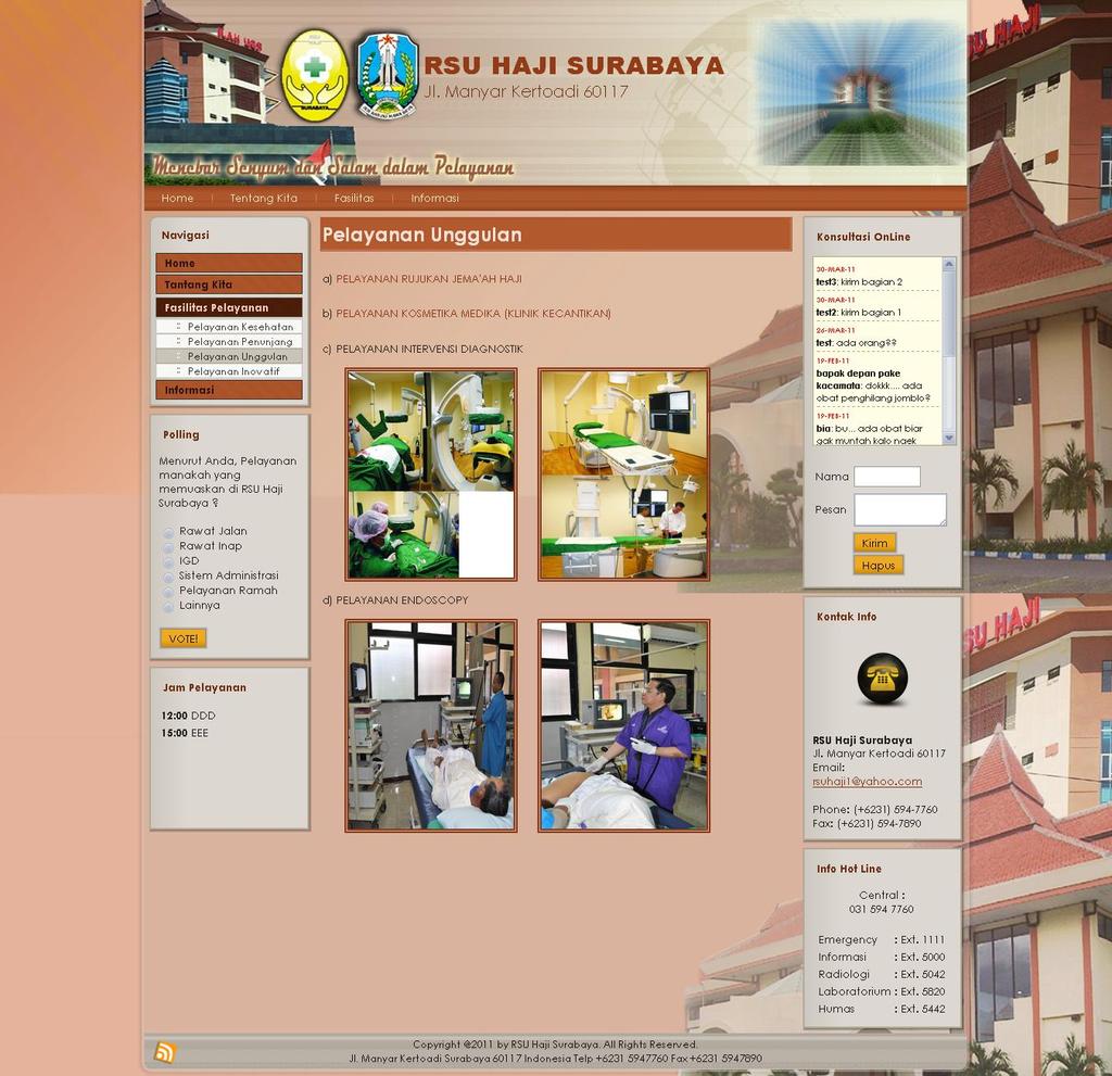 38 Gambar 4.4.1.9 Halaman Fasilitas Pelayanan Unggulan 4.4.1.10 Halaman Fasilitas Pelayanan Inovatif Halaman ini menunjukkan apa saja fasilitas-fasilitas yang ada di RSU Haji Surabaya.