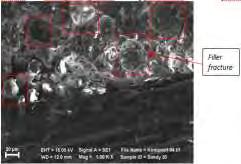 Pengamatan Mikro Patahan pada Uji Bending Gambar 21. Penampakan spesimen bending tanpa HGM dengan perbesaran 1000x Pada gambar 21.