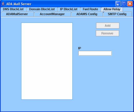 119 Gambar 4.15 Tampilan layar Allow Relay Pada gambar 4.15 diatas mail server menyediakan layanan berupa Allow Relay yang berfungsi untuk menentukan host-host yang diperbolehkan melakukan relay.