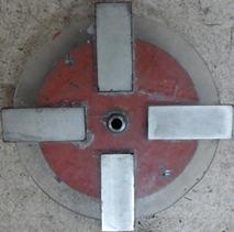 Rotor dengan menggunakan Magnet NdFeB berukuran 5 cm x 12 cm ditunjukkan pada Gambar 7 dan spesifikasinya diperlihatkan pada Tabel 5. τf rin Gambar 7.