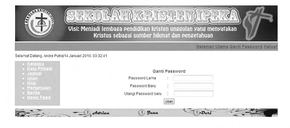 300 3. Halaman Ganti Password Gambar 4.