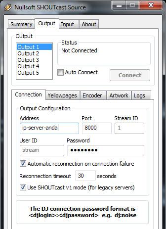 Gambar 4. Konfigurasi Streaming Output Bagian yang perlu diisi dari konfigurasi diatas adalah : 1.
