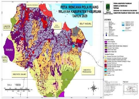 Gambar V.4 Peta Rencana Tata Ruang Kabupaten Pasuruan tahun 2029 (Sumber : BAPPEDA Kabupaten Pasuruan, 2016) Dari Gambar V.