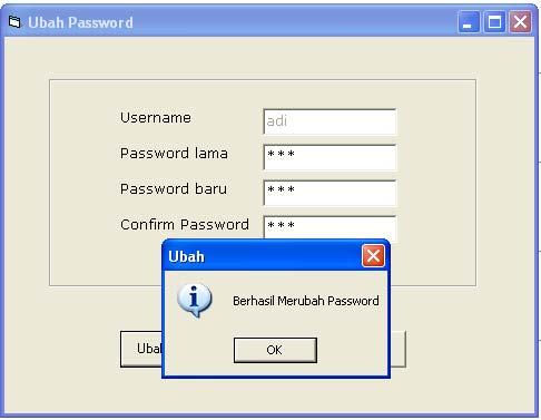 username dan password, maka admin akan masuk ke menu utama.