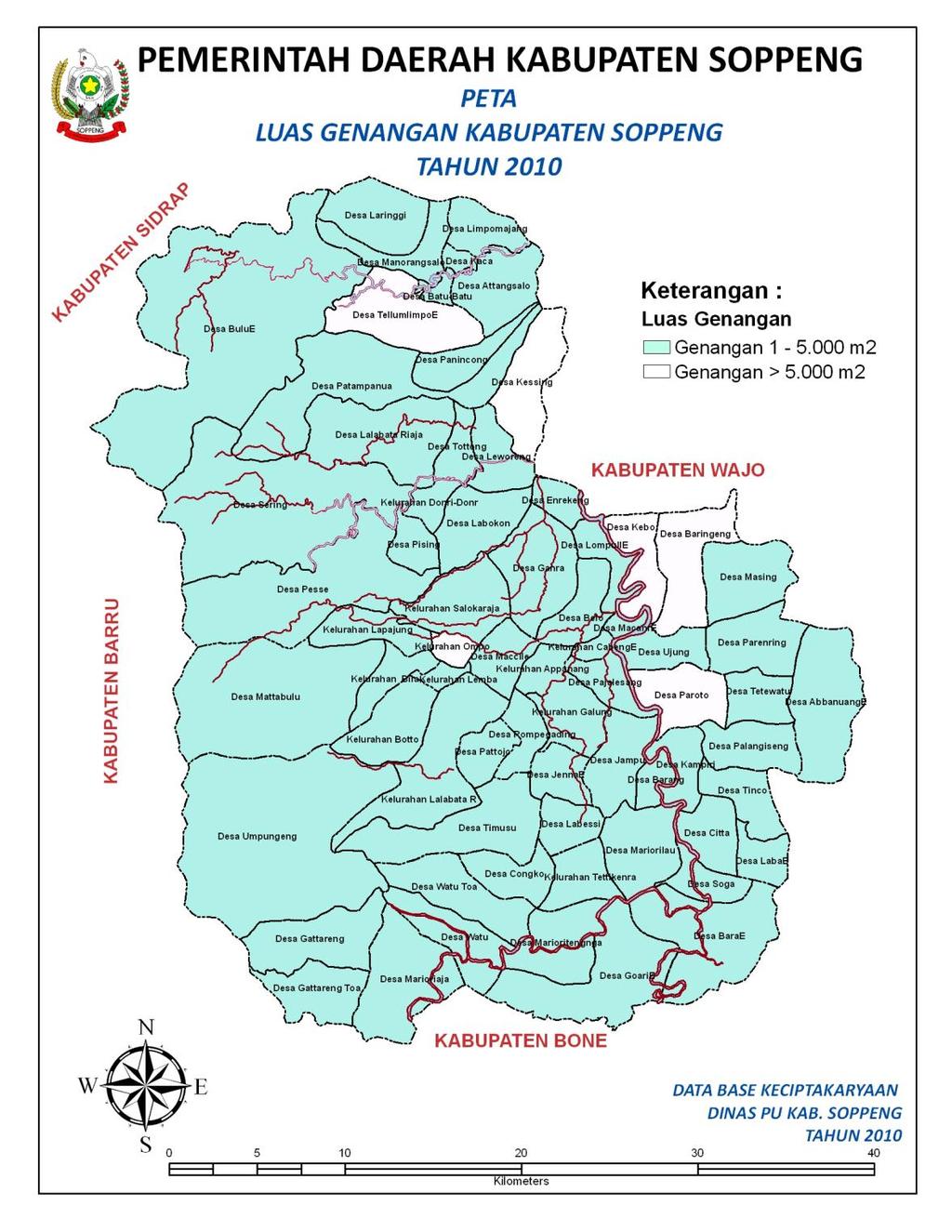 Kondisi dilapangan secara umum menunjukkan, bahwa sistem pengaliran drainase lingkungan di kabupaten Soppeng banyak dipengaruhi oleh daya tampung sungai atau saluran drainase yang tidak mampu