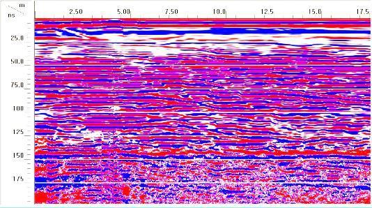 Data bor digunakan untuk membandingkan hasil data penampang 2D Georadar yang menunjukkan litologi sedimen di bawah permukan daerah Tepi Pantai Kalimantan Barat.