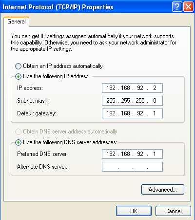 88 Setelah dilakukan penkonfigurasian DNS hal berikutnya yang dilakukan adalah pengkonfigurasian IP komputer client yang dapat dilakukan melalui menu control panel ->network connection - >network