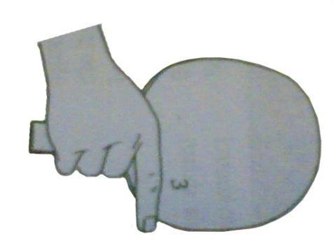 pengangan shakehand. Pada pengangan ini hanya satu sisi bed yang dapat digunakan Shakehand grip Penhold grip Gambar 1. Cara memegang bet (Larry Hodges 2007:16) b.