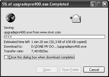 Tampilan Proses Download File 5. Tunggu sampai proses download file selesai sehingga muncul kotak dialog Download 6. complete.