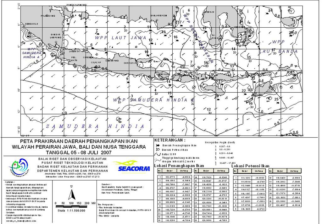 36 Gambar 7 Contoh Peta Prakiraan Daerah Penangkapan Ikan yang diproduksi dan didistribusikan oleh BRKP-DKP 2.