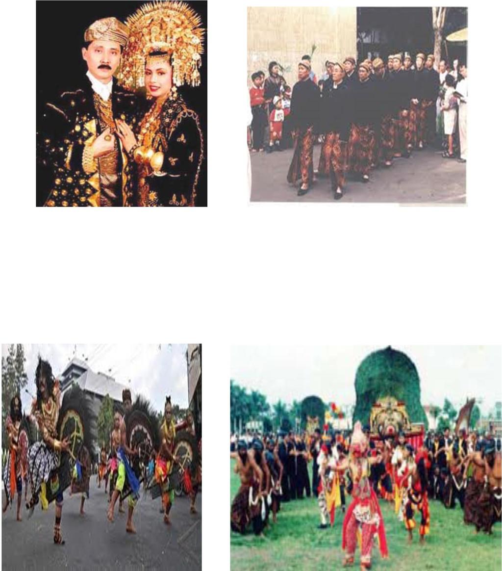 Adat istiadatnya berbeda-beda adat istiadat berupa upacara perningkahan,dan di daerah Bali terdapat upacara Ngaben Pakaian daerah menggambarkan