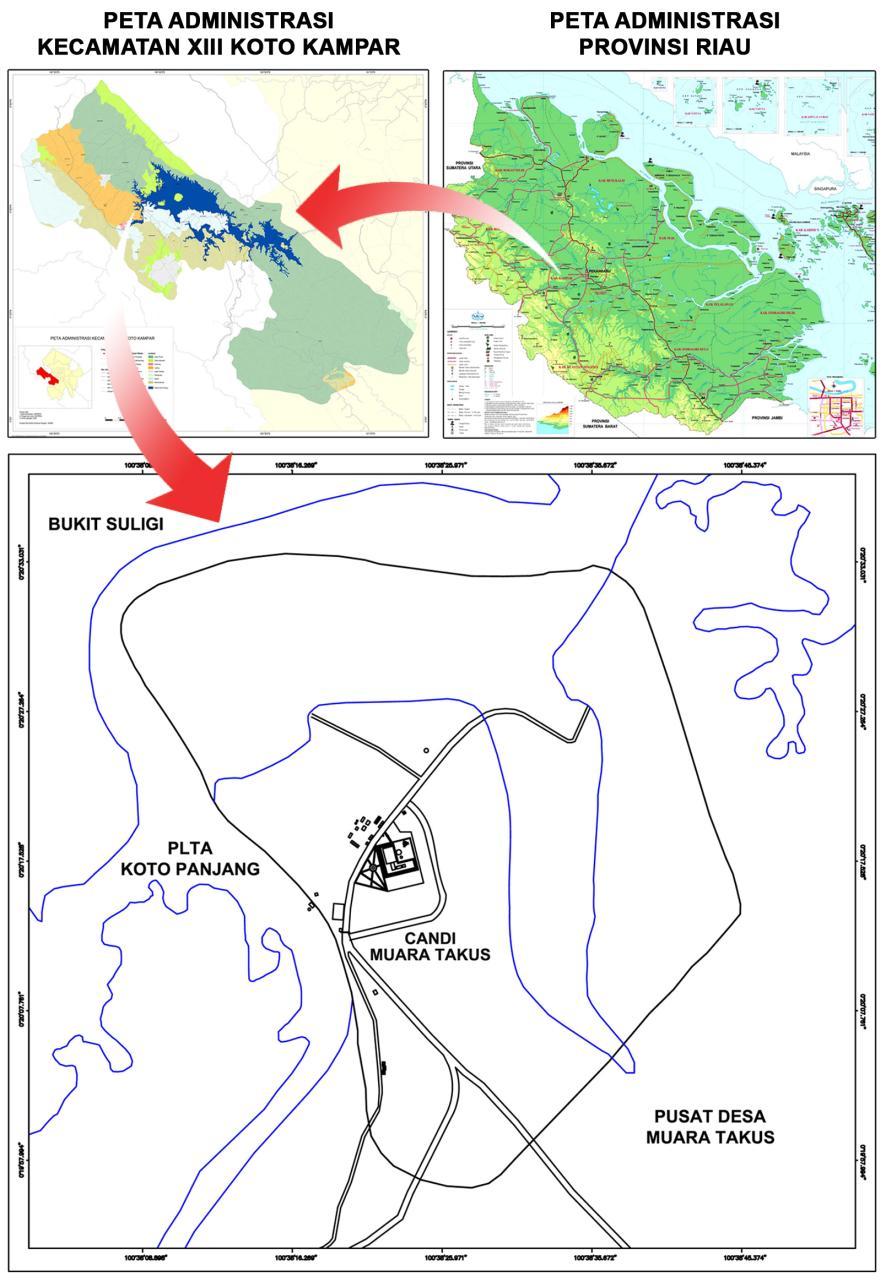 33 METODOLOGI Lokasi Penelitian Penelitian mengenai Rencana Penataan Lanskap Kompleks Candi Muara Takus sebagai Kawasan Wisata Sejarah dilakukan di Desa Muara Takus, Kecamatan XIII Koto,