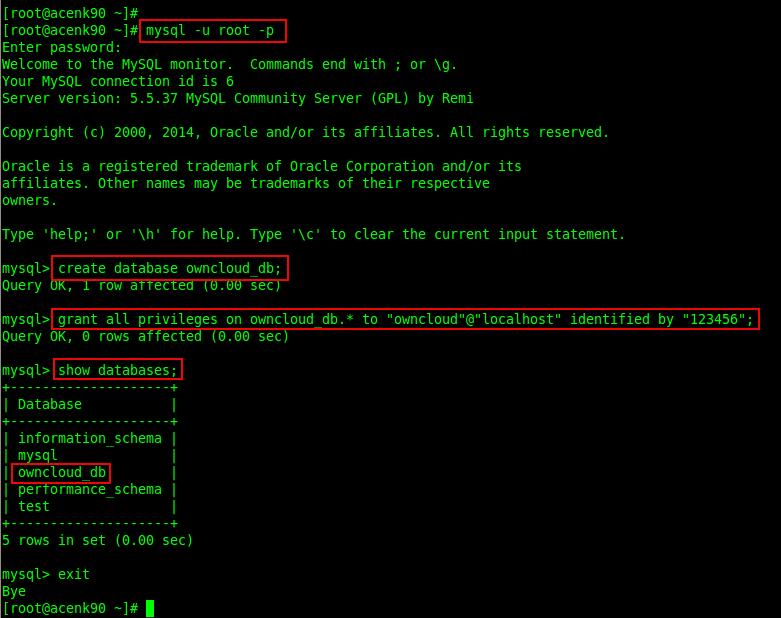 11 Buat File Cloud Di Html Selanjutnya create database mysql untuk owncloud dengan cara mengetikkan perintah di terminal linux create database
