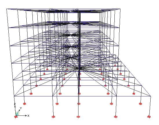 Analisis Torsi pada Bangunan Asymmetri dengan Model Statik 3D Sehingga gaya geser akibat beban gempa nominal dan geser tak terduga adalah : Vixy =Vi+Vixy.