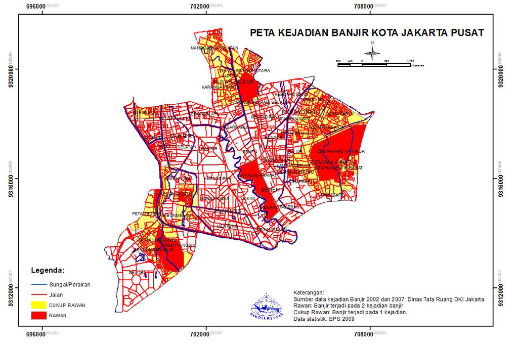 Flood hazard map in Central
