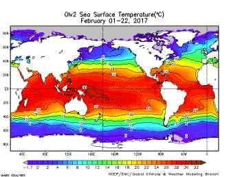 II. ANALISIS CUACA BULAN FEBRUARI 2017 2.1. Analisis Dinamika Atmosfer dan Laut 2.1.1. Suhu Muka Laut (SST) dan Anomalinya Gambar 1.