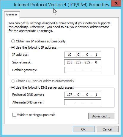 Untuk memulainya penulis terlebih dahulu memasukan IP Static dikedua PC dengan menggunakan network 10.0.0.0/24 langkah ini dilakukan untuk mempermudah Join Domain pada tahap selanjutnya.