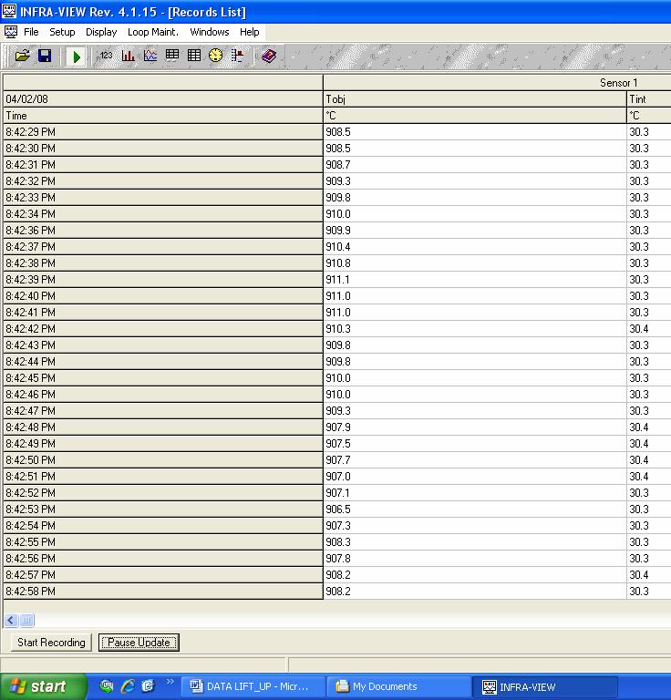 46 Gambar 3.12. Tampilan Data Hasil Pengukuran dengan Thermograph Infra View 3.4 Simulasi dengan Perangkat Lunak Simulasi CFD dilakukan menggunakan perangkat lunak komersial Fluent 6.