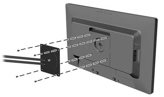 Memasang Monitor Panel monitor dapat dipasang ke dinding, lengan ayun, atau peranti pemasangan lain.