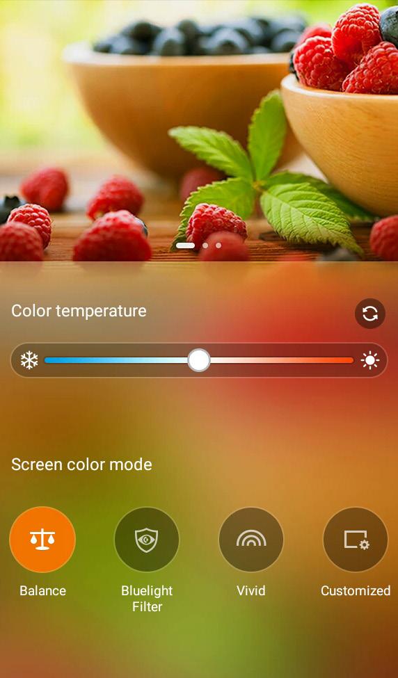 Mode Seimbang Mode ini menampilkan layar dengan warna seimbang di Tablet ASUS.