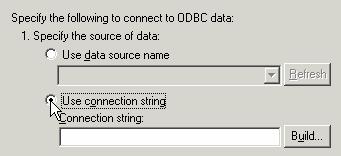 Provider form ODBC Drivers >