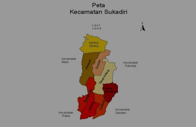 GEOGRAFIS Luas wilayah Kecamatan Sukadiri hanya sebesar 21,588 km 2. Secara geografis, Kecamatan Sukadiri termasuk wilayah kecil di Kab. Tangerang.