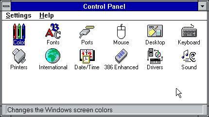 serta optimalisasi pengunaannya. Berikut tampilan control panel windows beberapa generasi. Control Panel Windows 3.