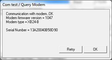 59 4.1.4 Hasil Pengujian Pada Gambar 4.2 tertulis Communication with Modem OK hal ini menandakan bahwa Xbee yang digunakan dapat berkomunikasi dengan X-CTU.