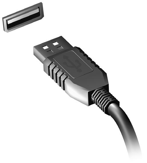 76 - Universal Serial Bus (USB) UNIVERSAL SERIAL BUS (USB) Port USB adalah port berkecepatan tinggi yang memungkinkan Anda menyambungkan periferal USB, seperti mouse, keyboard eksternal, penyimpanan
