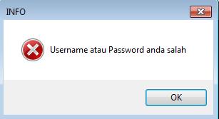 Jika username dan password yang diinputkan benar maka sistem menampilkan user yang login dan mengaktifkan fitur yang ada