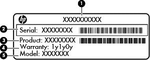 Label Label yang tertera pada komputer berisi informasi yang mungkin diperlukan saat memecahkan masalah sistem atau melakukan perjalanan ke luar negeri dengan membawa komputer: Label nomor seri