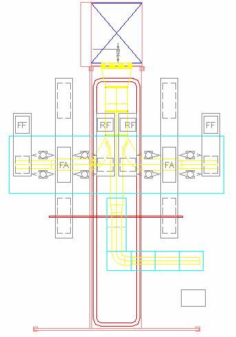 88 Gambar 4.12 Posisi exhausts pada layout line 1 usulan Kebutuhan : 1. Konstruksi rangka exhaust 2. Motor exhaust : CFT 900 D (BDB 900/X) maker Kruger 5.