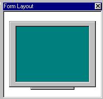 12 Gambar 2.7 Jendela Properties 2.4.7 Form Layout Window Form layout Window adalah jendela yang menggambarkan posisi dari form yang ditampilkan pada layar monitor.