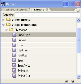 2. Menambahkan Transisi Dengan berbekal 3 buah file video dan 1 buah file lagu, selanjutnya dapat dilakukan proses editing menambahkan transisi.